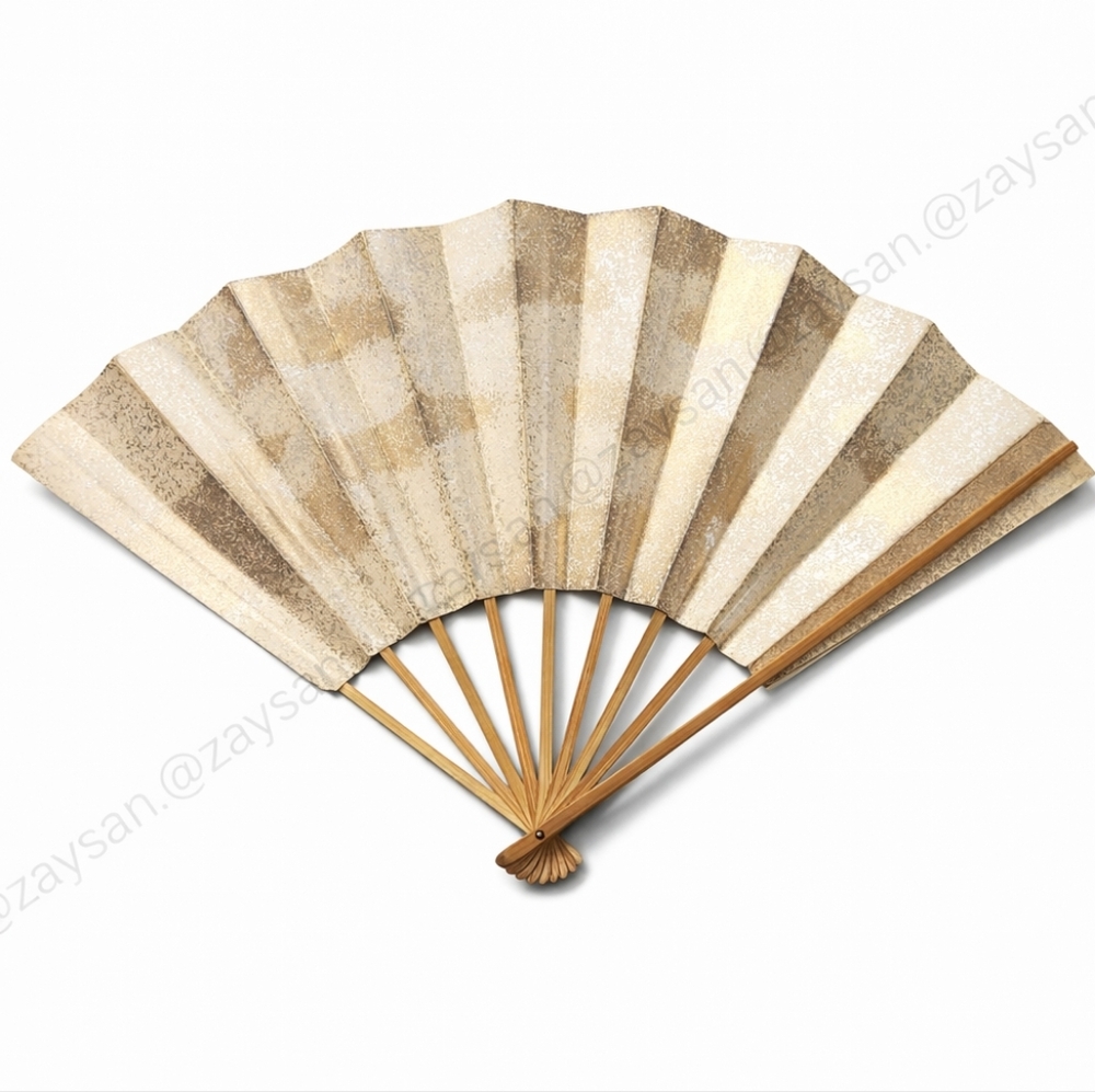 Vintage Japanese Folding Fan With Makers Stamp